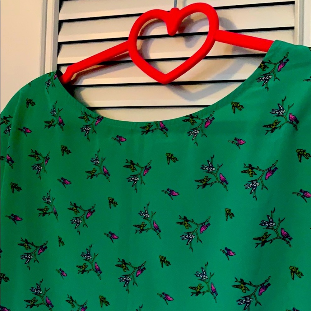 Soft Green Chloe K Semi Crop Bird Cut Out XS top